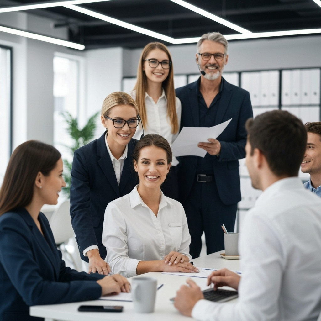 Equipe especializada da Fênix atendendo clientes corporativos